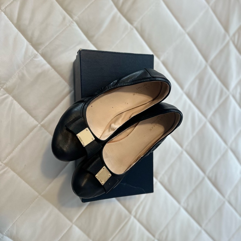 Cole Haan Black Flats Sleek Design
